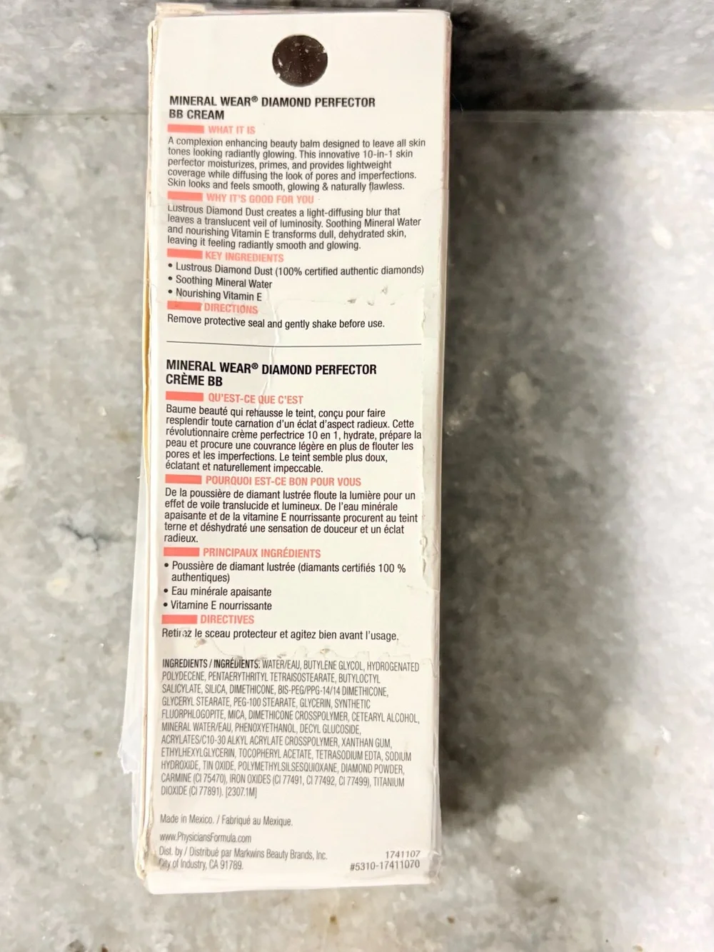 Physicians Formula Diamond Perfector BB Cream Deep- Rich 1.2oz Mineral Wear NIB